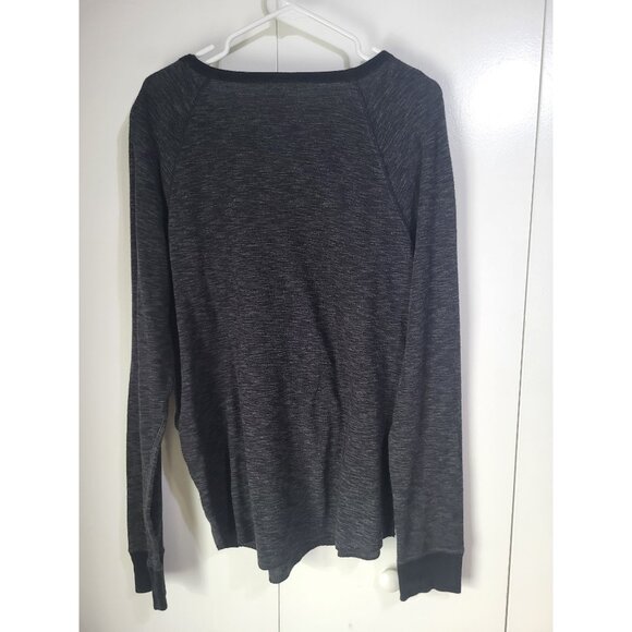 AMERICAN EAGLE Young Mens LG Heritage Cotton Thermal Shirt y2k preppy Gray black - Picture 4 of 11